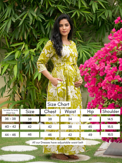 Lily Lemon - Maternity Kurti with Feeding Zips - Soft Rayon