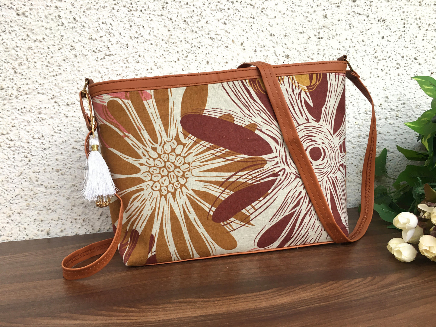 Minsk - 3 zip- Big size - Sling Bag - Sunflower Wine