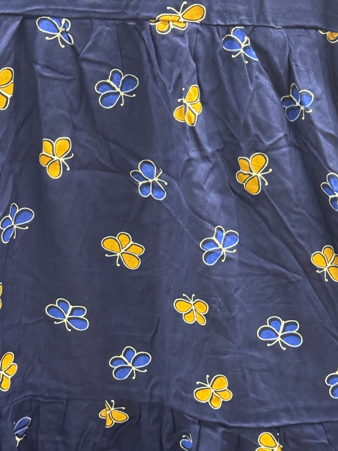 Blue Butterfly - Sleevless Midi Dress - Soft Rayon