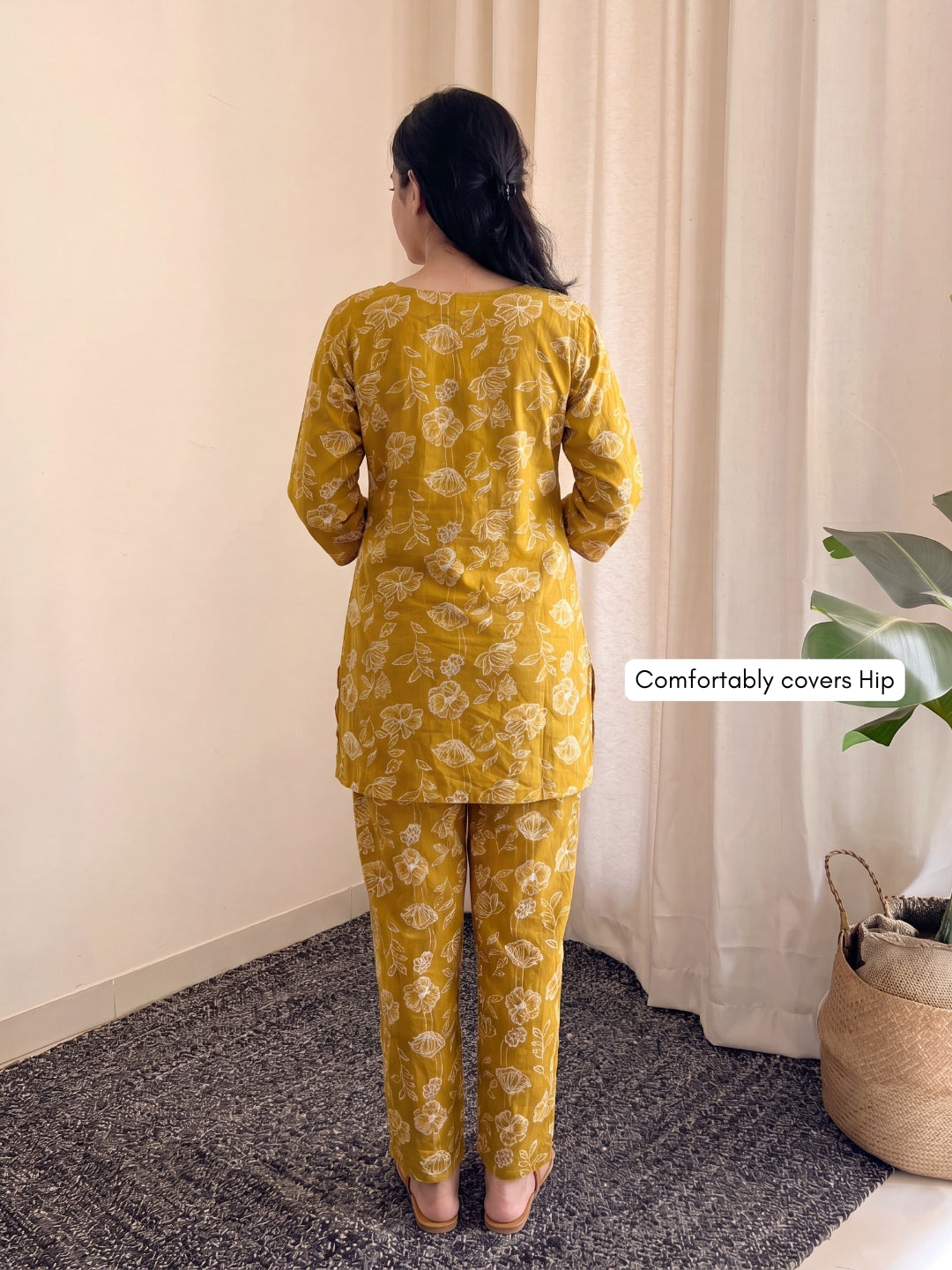 Multi Flower Yellow - Cord Set - Pure Cotton
