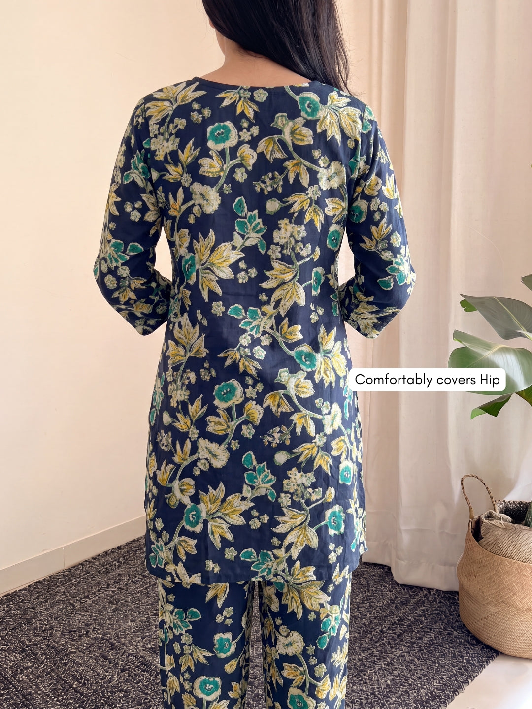 Blue Yellow Flower - Cord Set - Pure Cotton