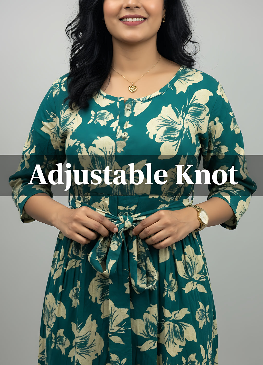 Tropical - Sea Green - Maternity Kurti with Feeding Zips - Soft Rayon