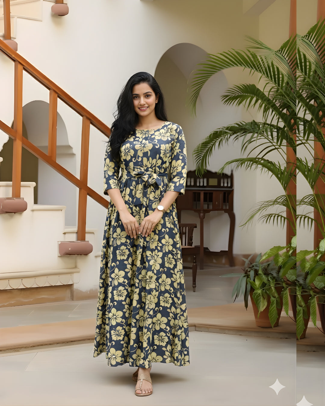 Daisy Flower Grey - Maternity Kurti with Feeding Zips - Soft Rayon