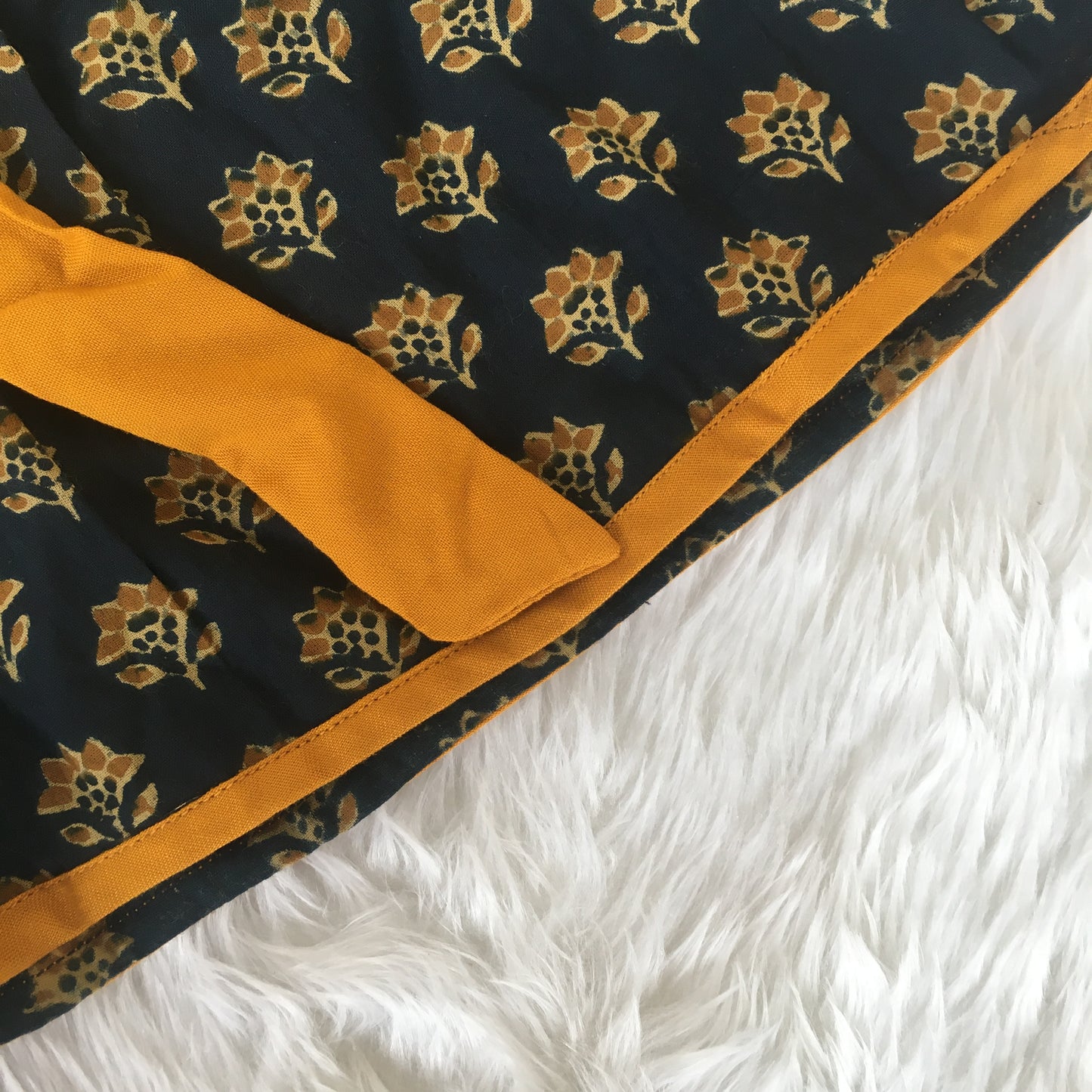 Baby Frock - Blue Flower & Yellow belt