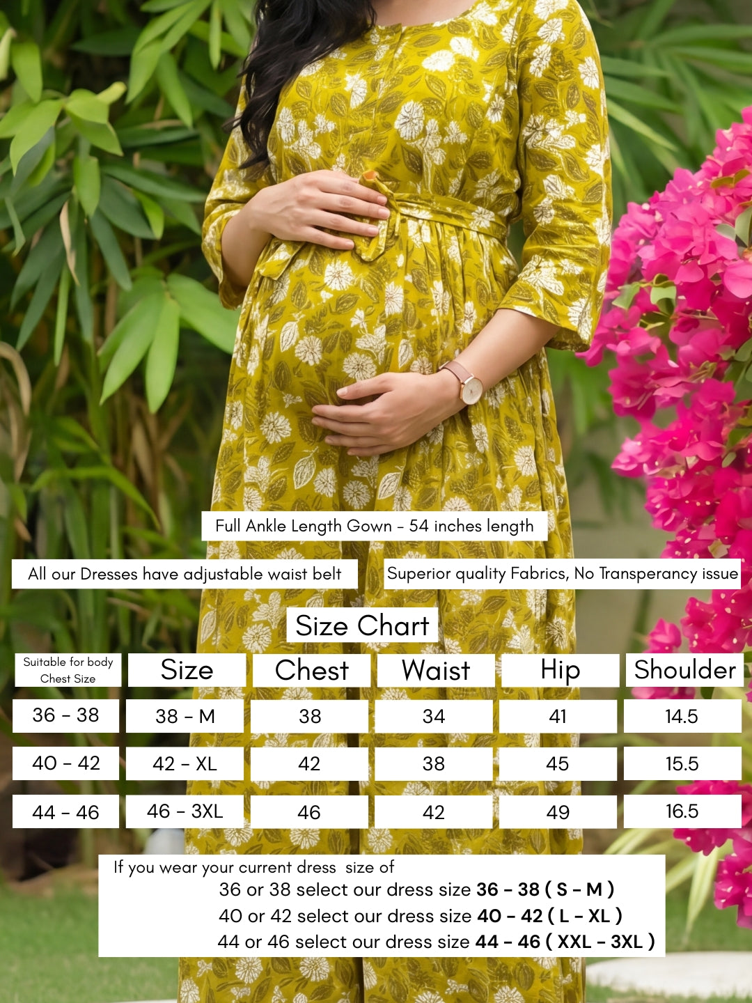 White Flower - Mustard - Maternity Kurti with Feeding Zips - Soft Rayon