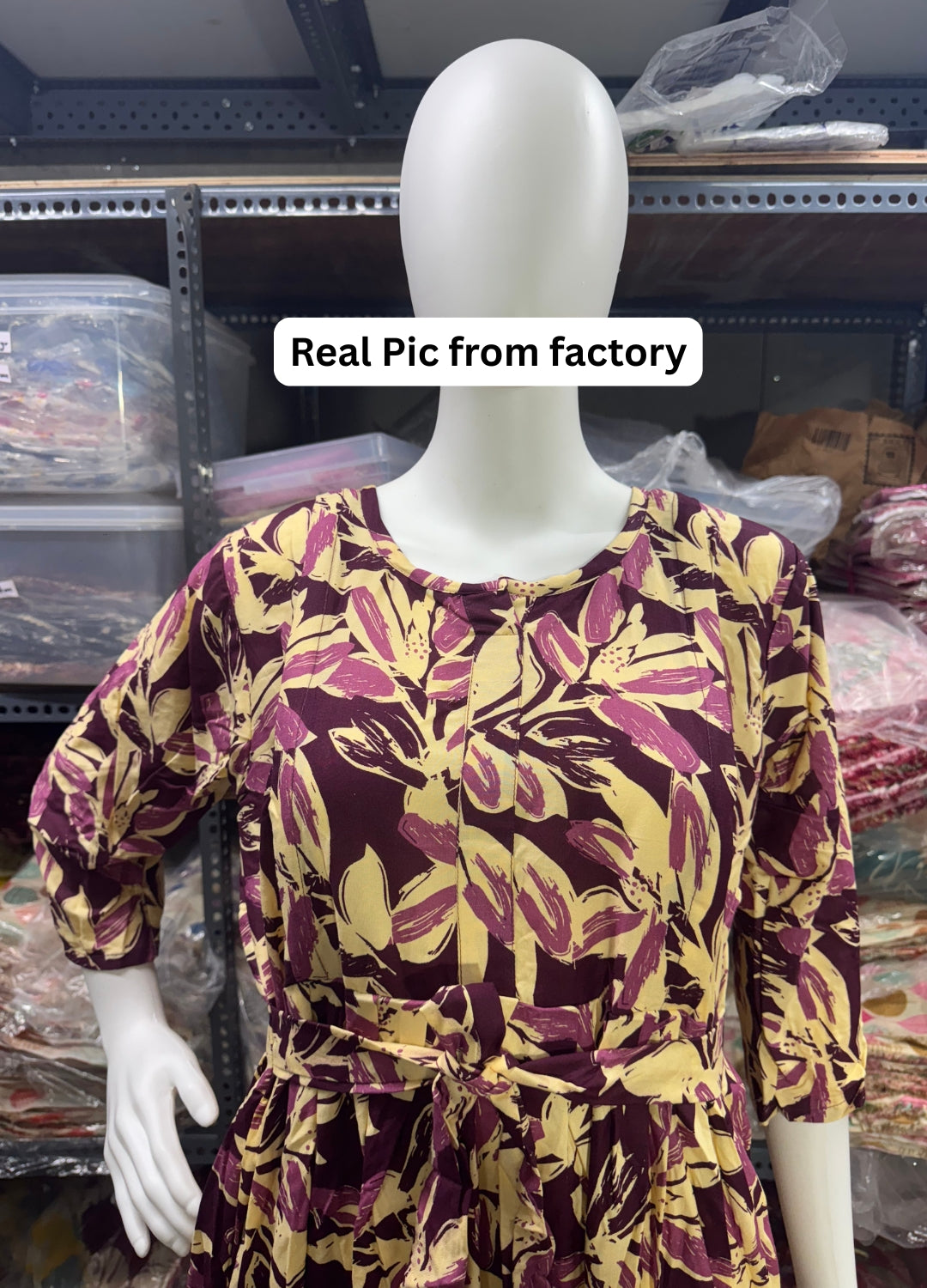 Purple Cream Jasmine - Maternity Kurti with Feeding Zips - Soft Rayon