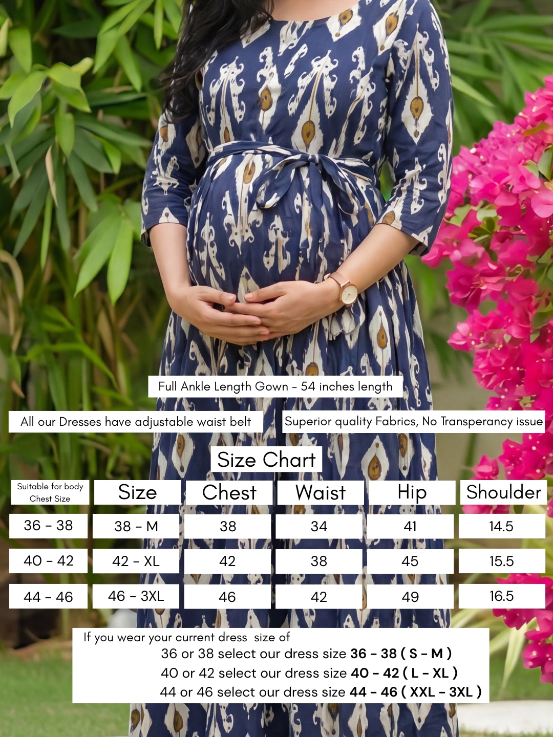 White Arrow - Blue - Maternity Dress with Feeding Zips - Soft Rayon