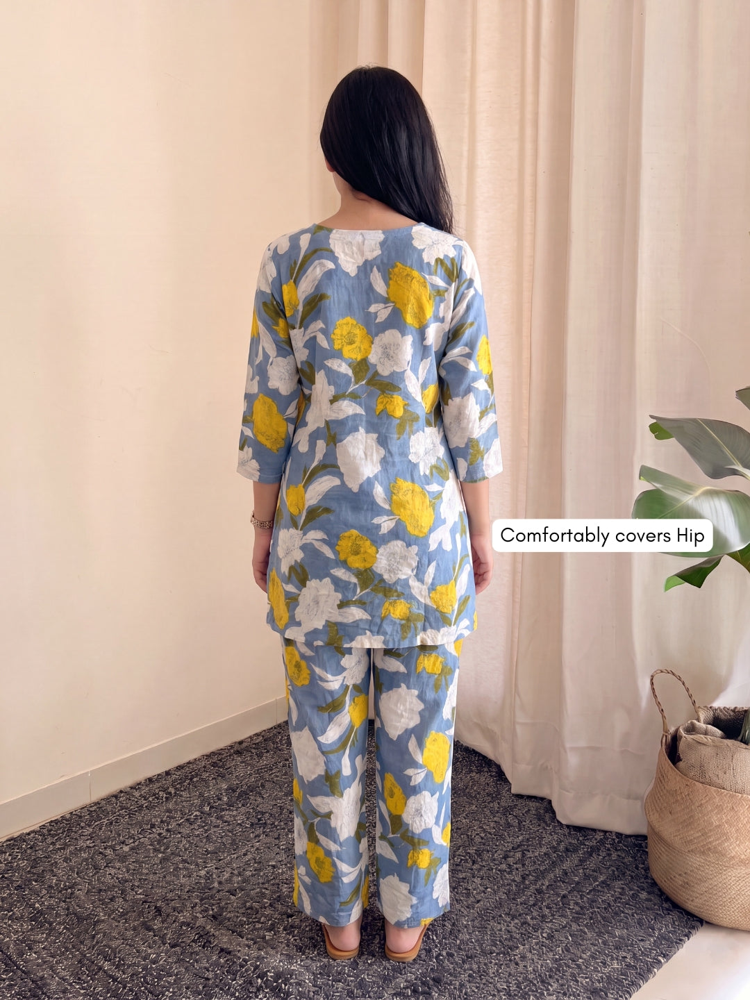 Mix Flower - Sky Blue - Cord Set - Pure Cotton