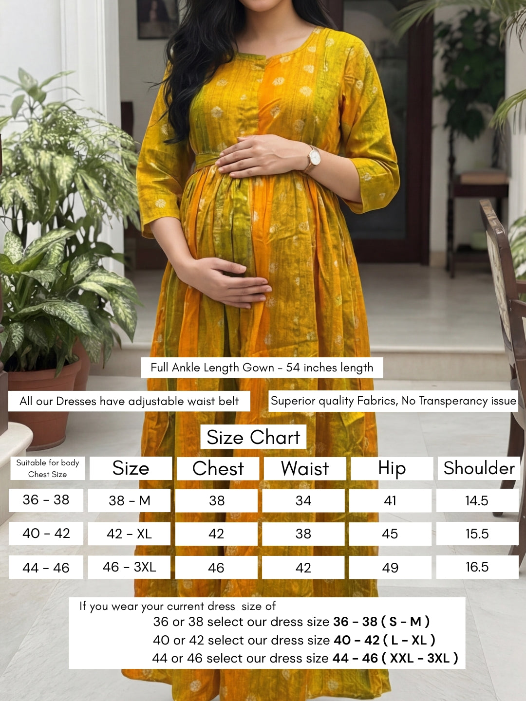 Gold Flower - Yellow  - Maternity Kurti with Feeding Zips - Soft Rayon