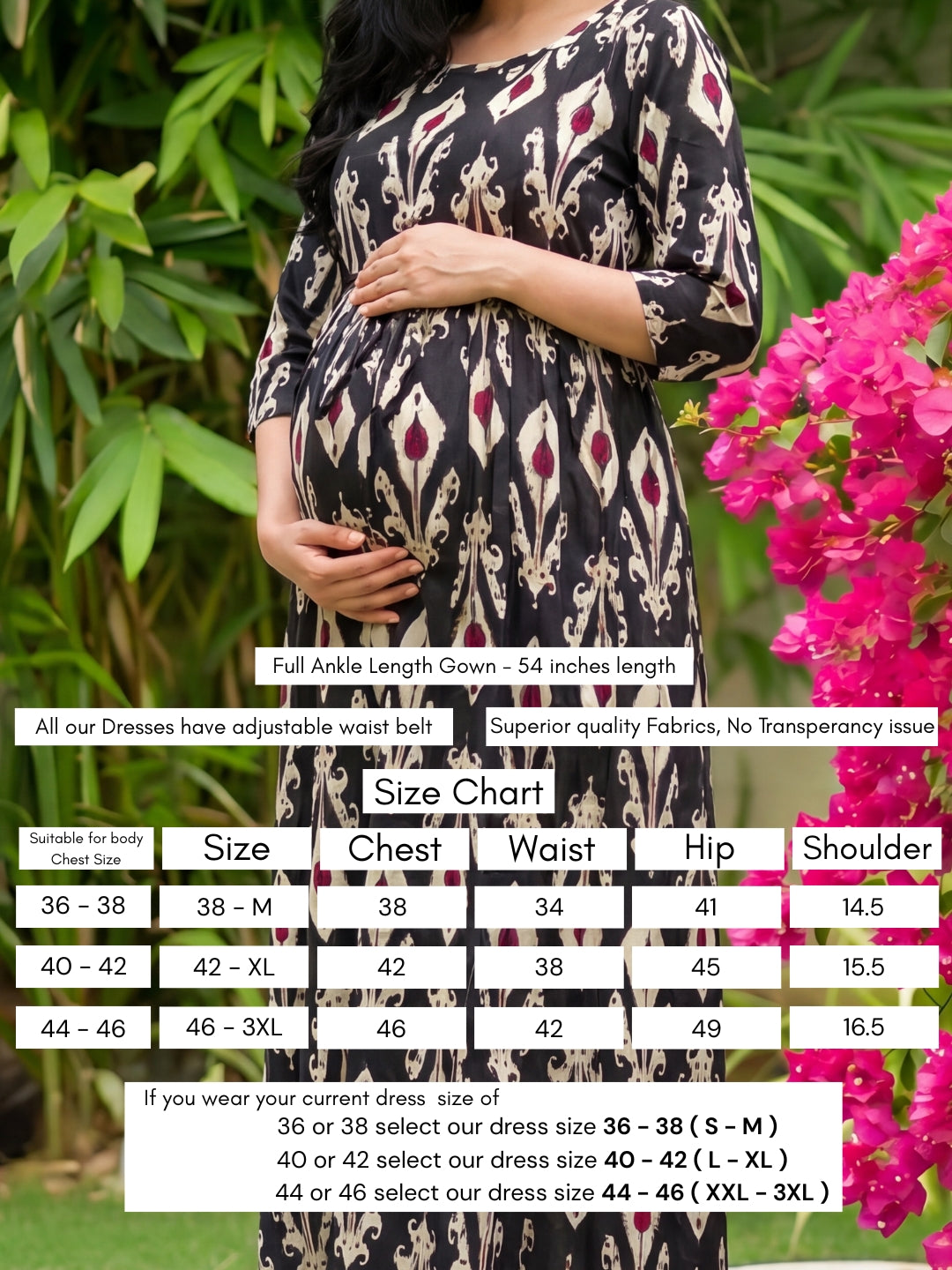 White Arrow - Black - Maternity Dress with Feeding Zips - Soft Rayon