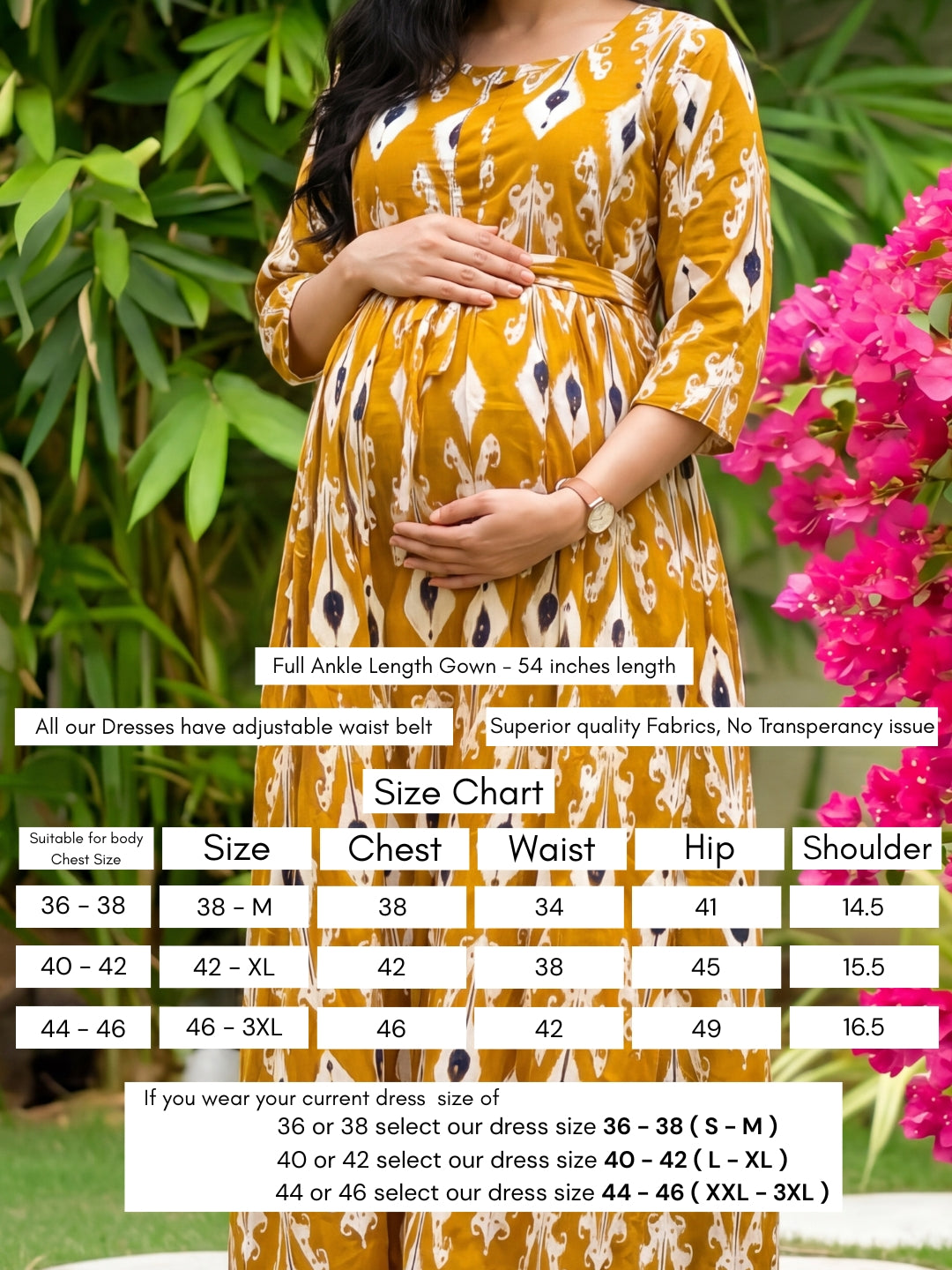White Arrow - Mustard - Maternity Dress with Feeding Zips - Soft Rayon