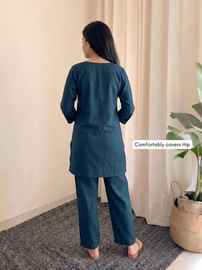 Plain Persian Blue - Cord Set - Soft Rayon