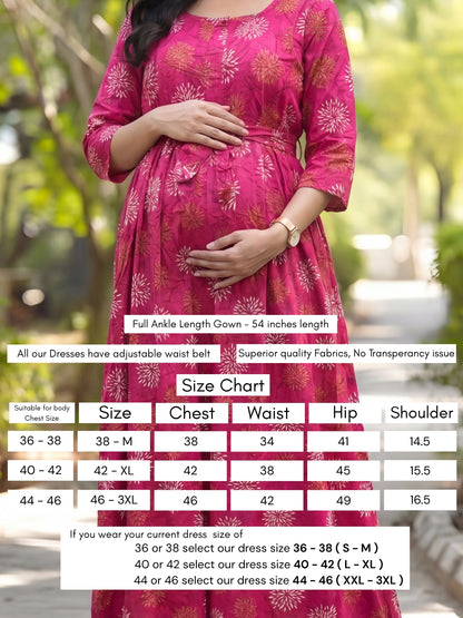 Marigold Rayon - Pink White - Maternity Kurti with Feeding Zips - Soft Rayon