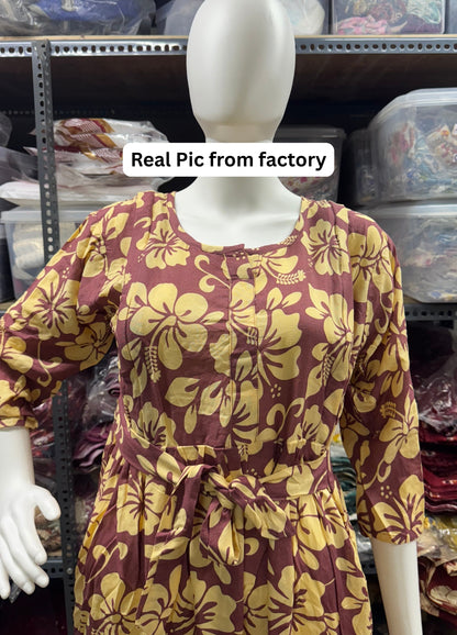 Sample - Maternity Kurti with Feeding Zips - Soft Rayon