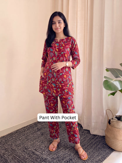 Daisy Red - Cord Set - Pure Cotton