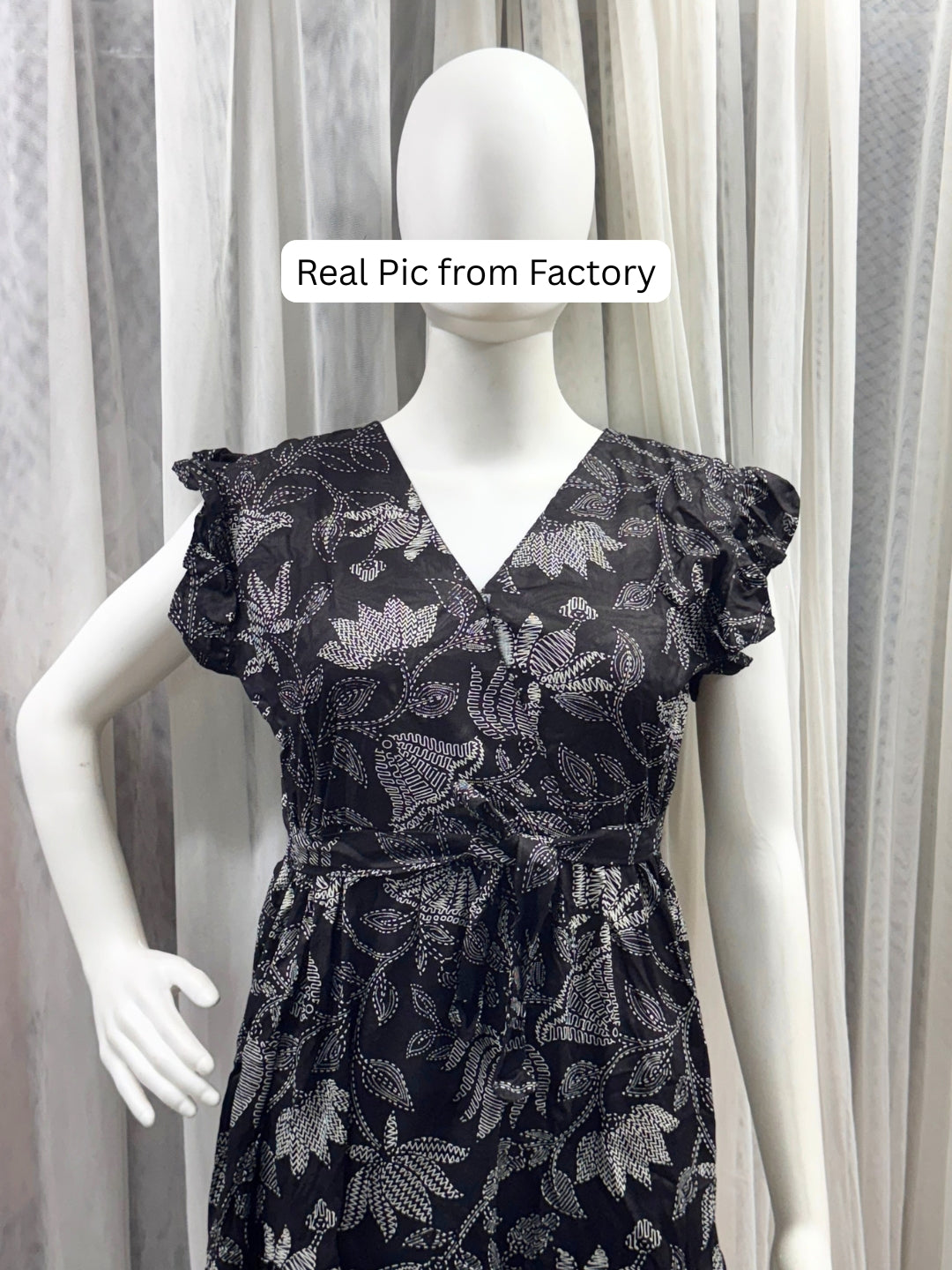 Black Lotus - Sleevless Midi Dress - Soft Rayon