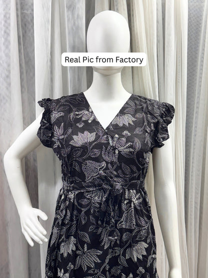 Black Lotus - Sleevless Midi Dress - Soft Rayon