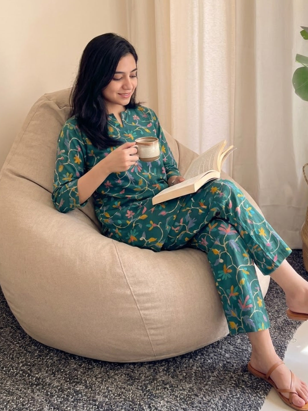 Daisy Sea Green - Cord Set - Pure Cotton
