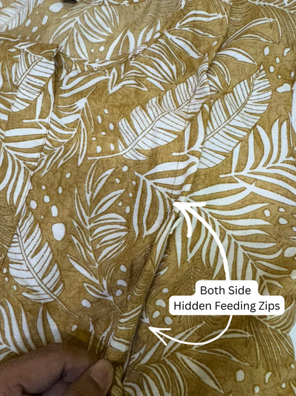 Tropical Forrest - Dessert - Maternity Dress with Feeding Zips - Soft Rayon