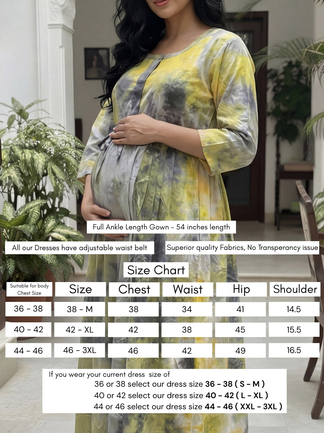 Tye Dye - Grey Green - Maternity Kurti with Feeding Zips - Soft Rayon