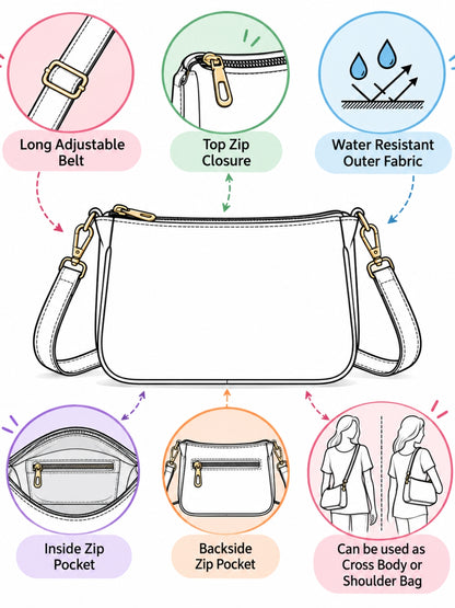 AMARA - Black ZigZag - Shoulder Bag & Sling