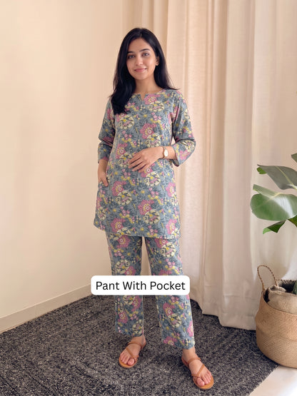 Sky Blue Pink - Cord Set - Pure Cotton