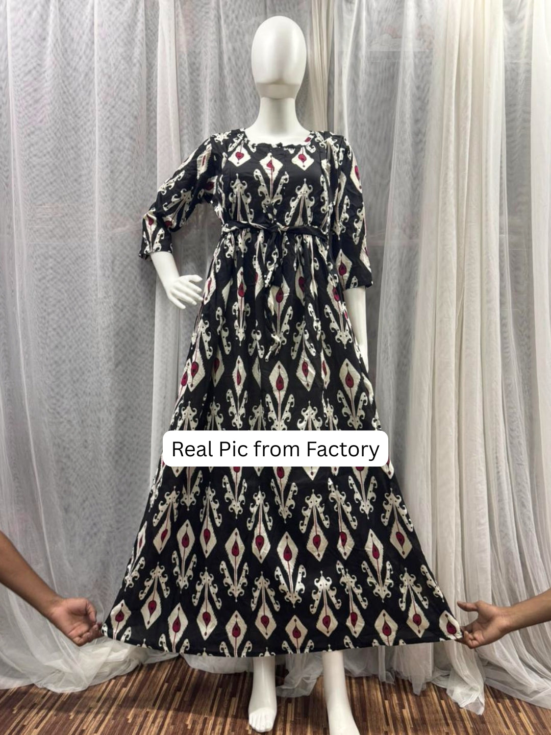 White Arrow - Black - Maternity Dress with Feeding Zips - Soft Rayon