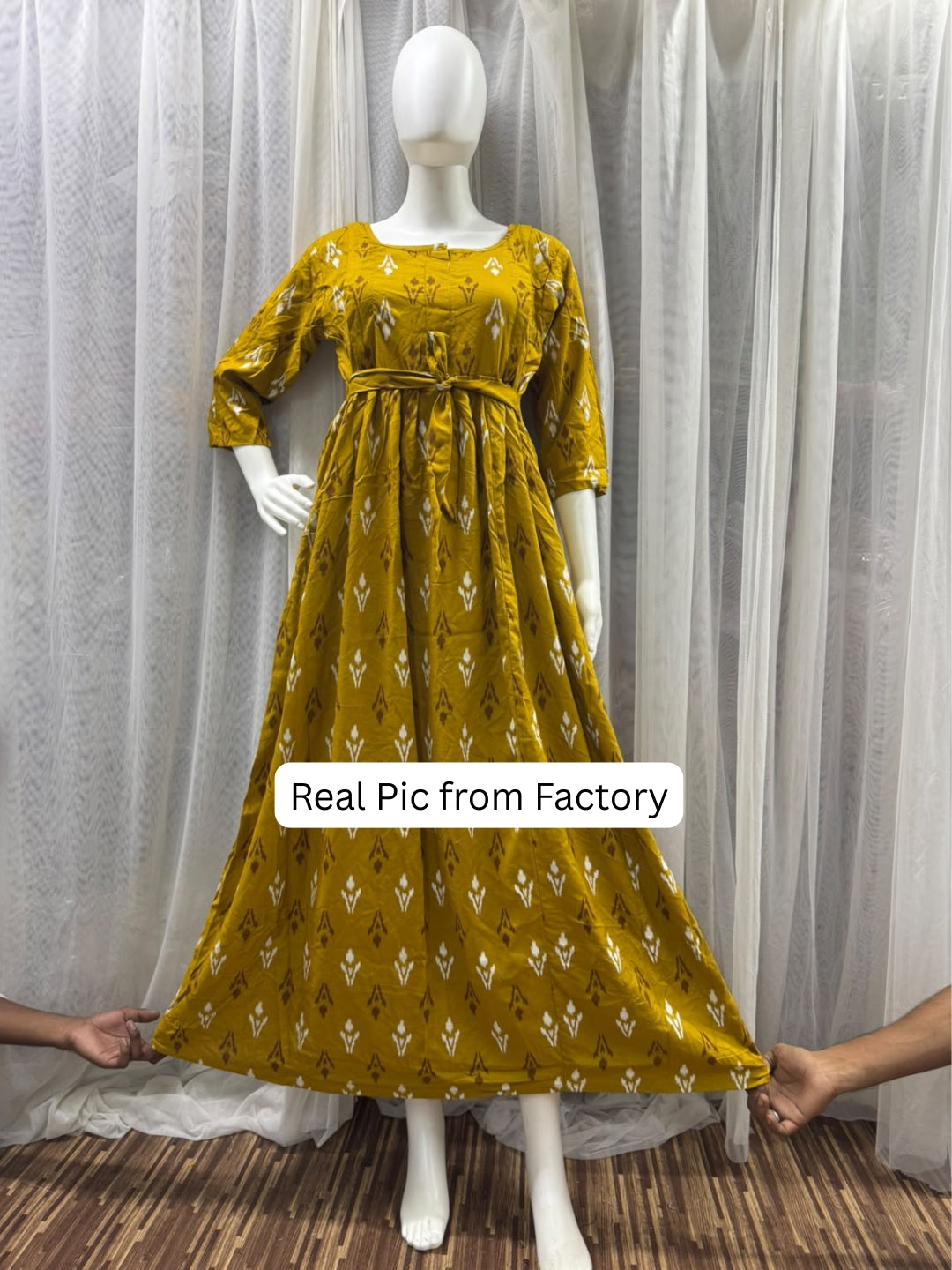 Akra Yellow - Maternity Dress with Feeding Zips - Soft Rayon