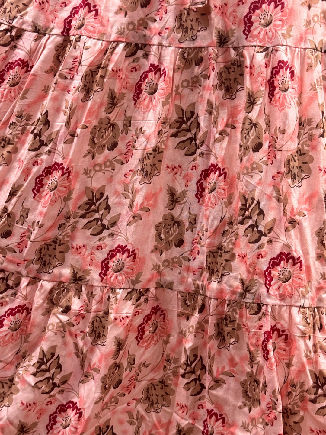 Pink Grey Flower - Sleevless Midi Dress - Soft Rayon