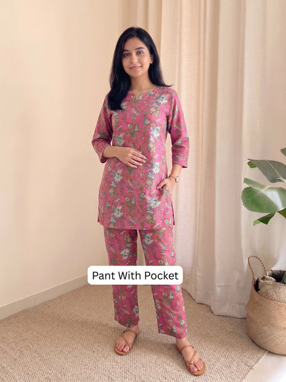 Pink Blue White - Cord Set - Pure Cotton