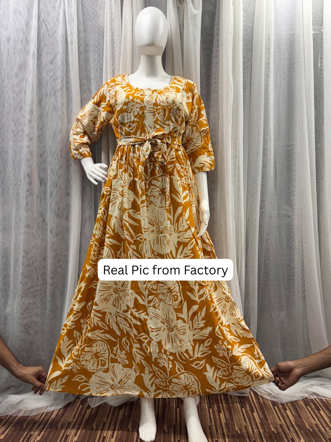 Hibiscus - Yellow White - Maternity Kurti with Feeding Zips - Soft Rayon