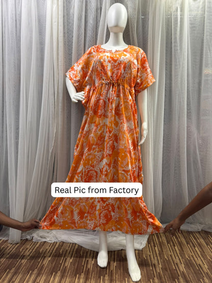 Kaftan - Tropical Sunset - Maternity  Feeding Zips - Free Size - Soft Rayon