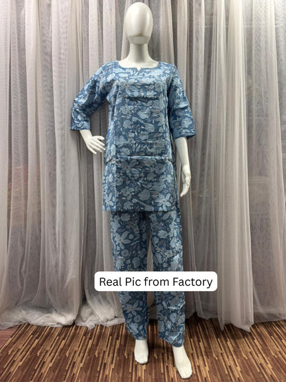 Katha Blue Grey - Cord Set - Pure Cotton