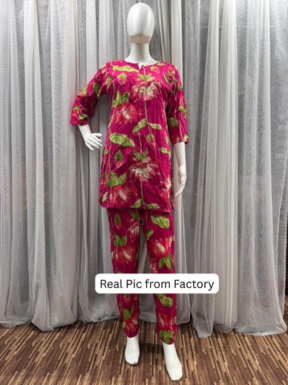 Lotus Cherry - Cord Set - Pure Cotton