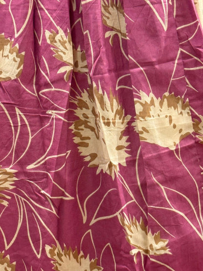 Pink Cream Flower - Maternity Kurti with Feeding Zips - Cotton Flex - Thicker Fabric