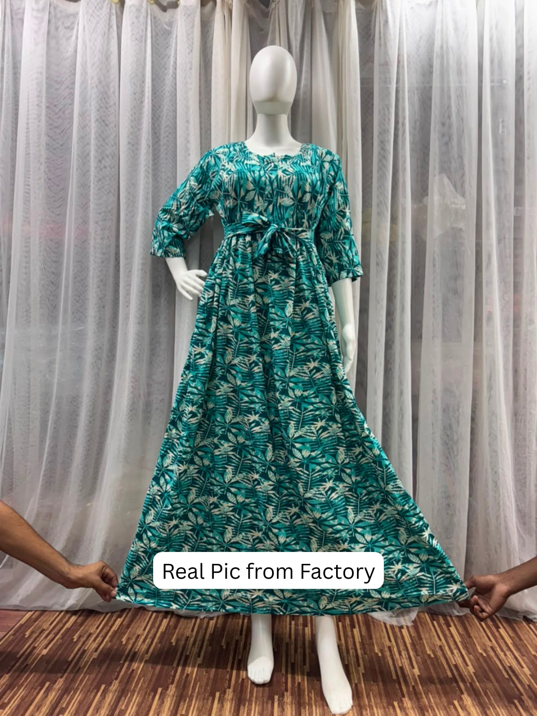 Tropical Sea Green - Maternity Dress with Feeding Zips - Soft Rayon