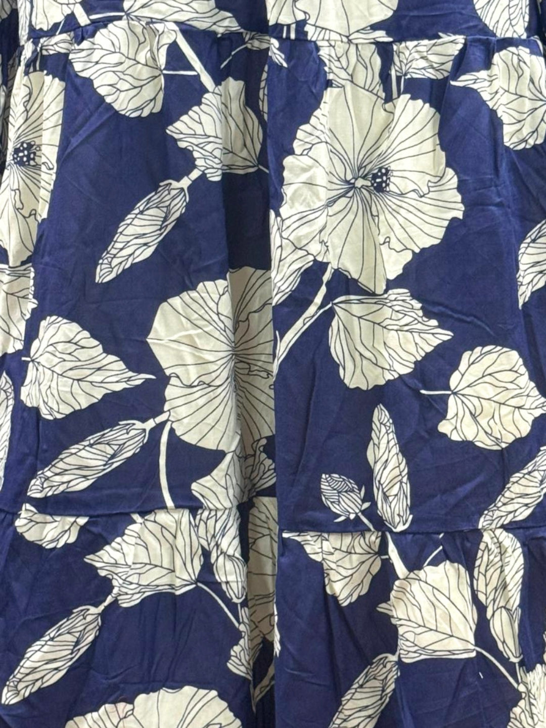 Hibiscus Blue - Sleevless Midi Dress - Soft Rayon
