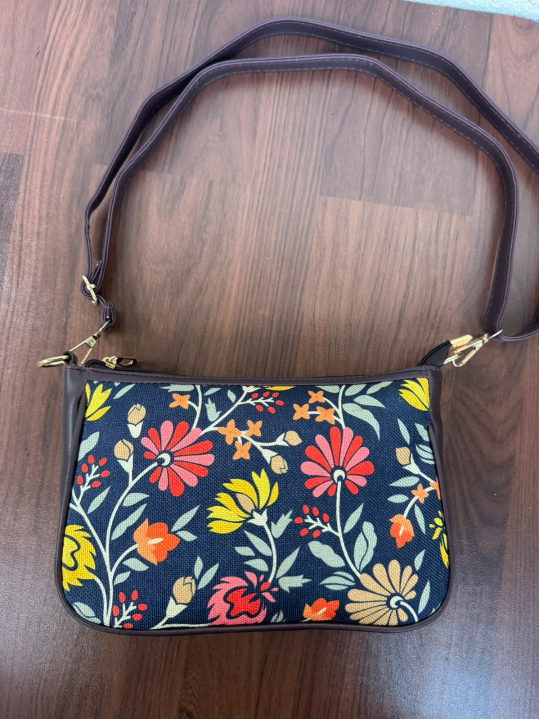AMARA - Blue Red Yellow Flower - Shoulder Bag Cum Sling