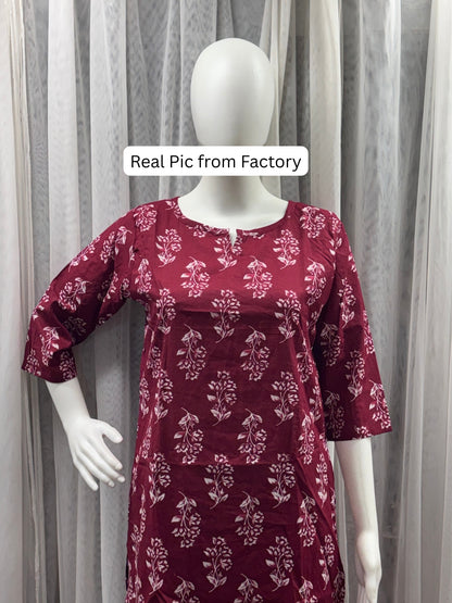 Daisy Maroon - Cord Set - Pure Cotton