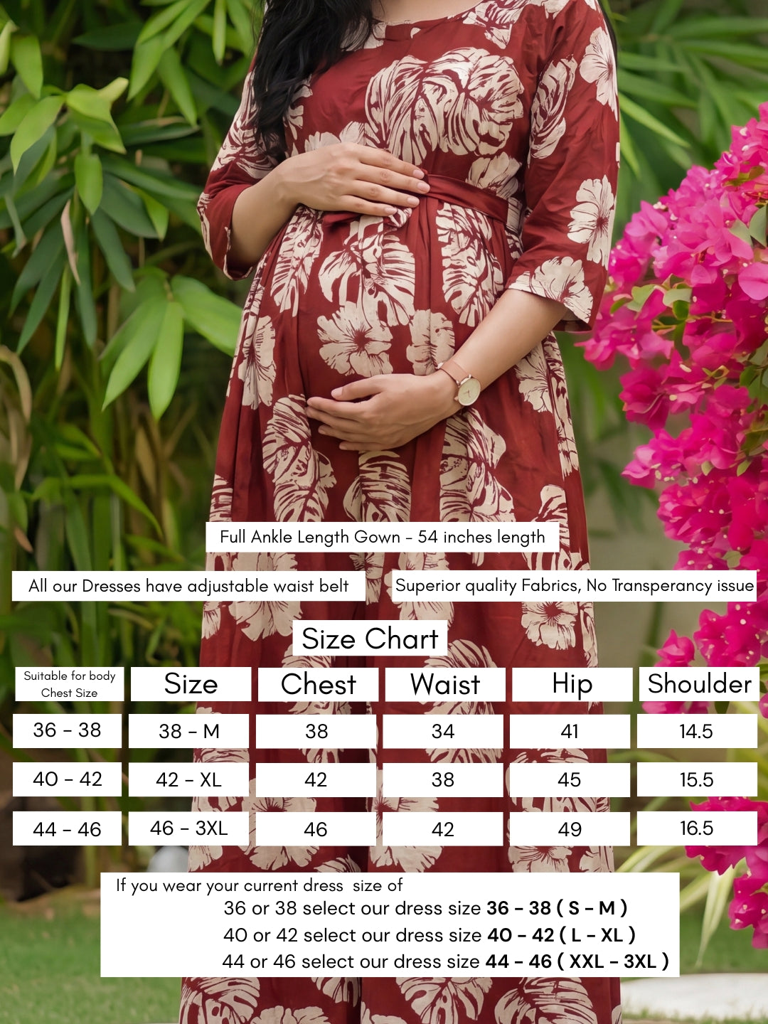 Swiss Cheese - Maroon - Maternity Dress with Feeding Zips - Pure Cotton