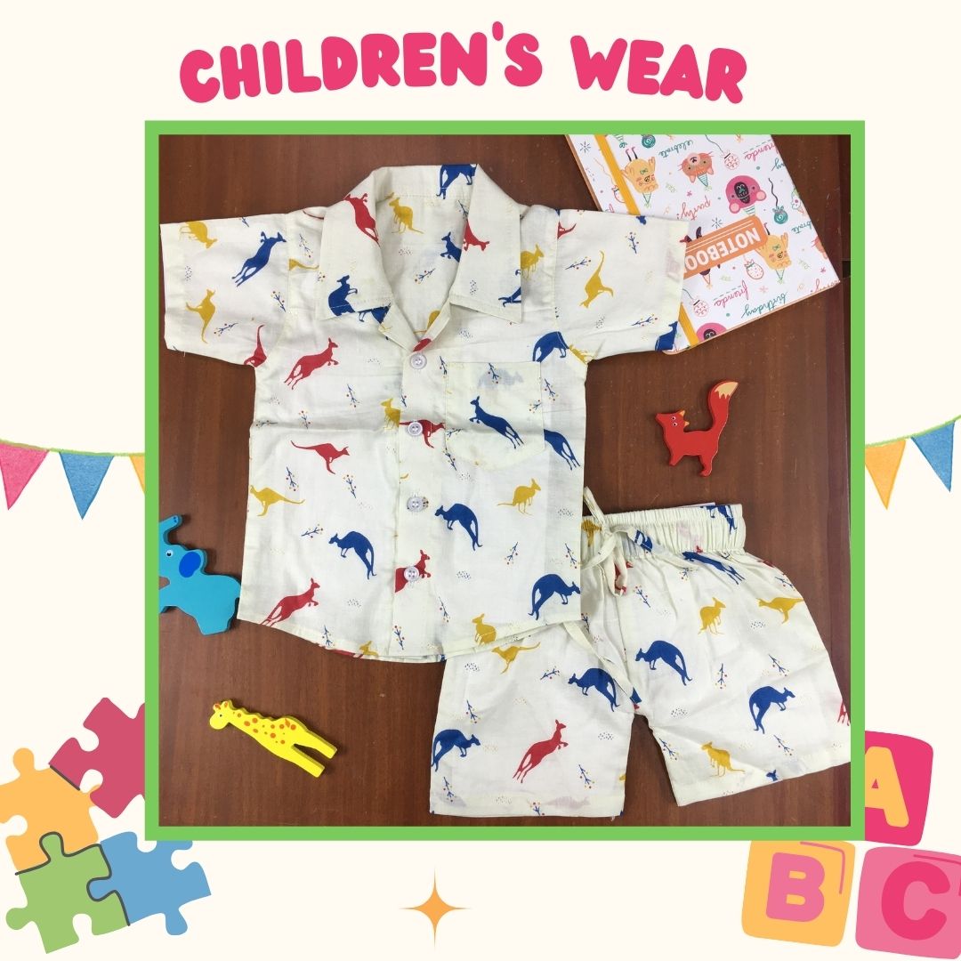 Kids Shirt & Short set - Jumping Kangaroo