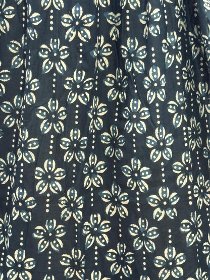 Iris Flower  - Peacock Blue - Maternity Kurti with Feeding Zips - Cotton Flex - Thicker Fabric