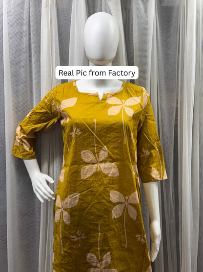 Yellow Flower Motif - Cord Set - Pure Cotton