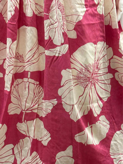 Baby Pink White Big Flower - Maternity Kurti with Feeding Zips - Soft Rayon