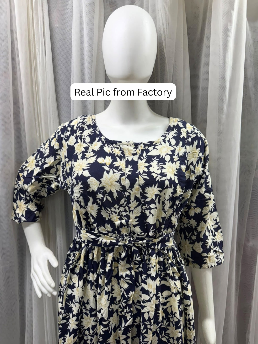 Wildstar - Blue - Maternity Dress with Feeding Zips - Soft Rayon