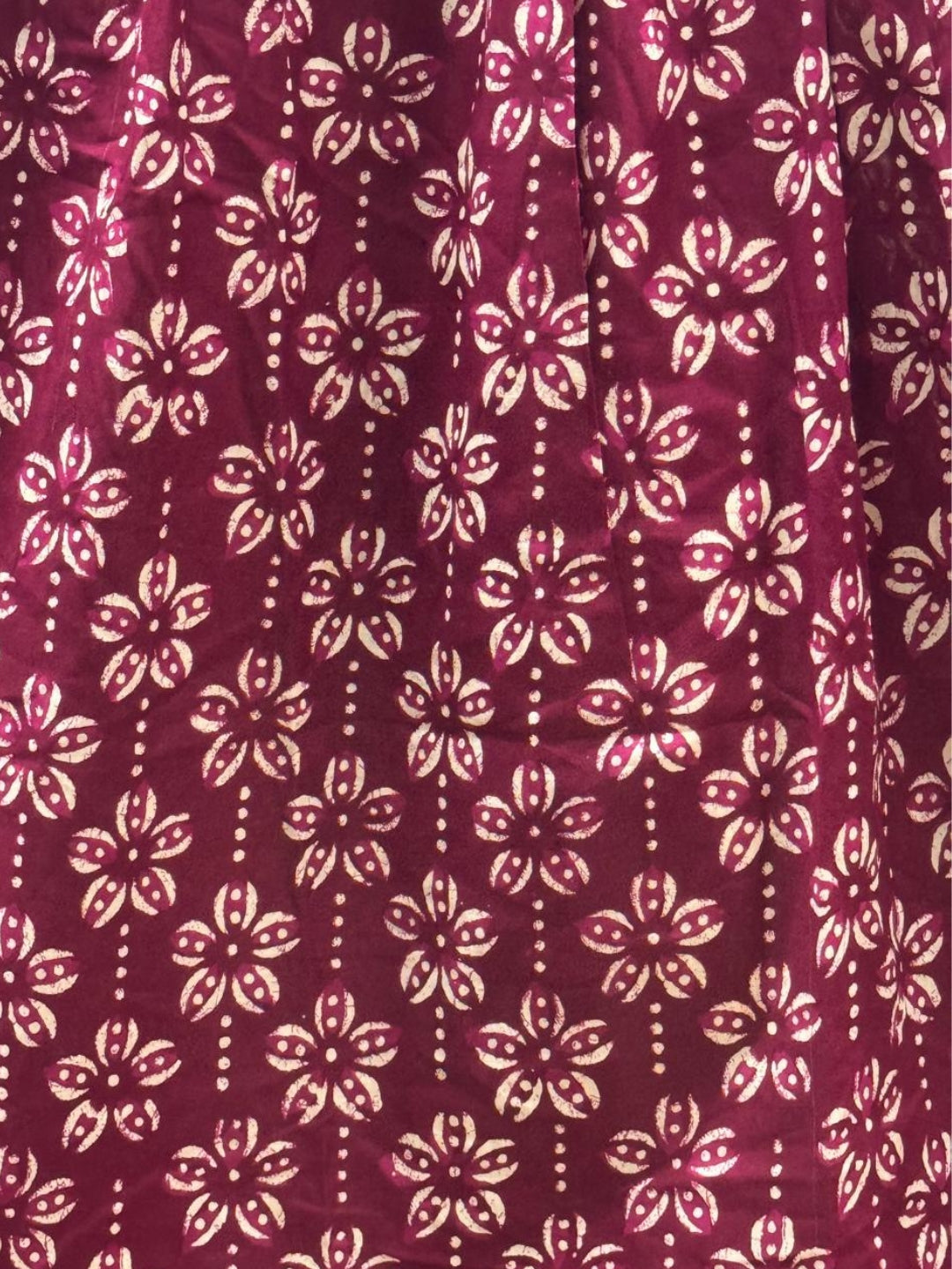 Iris Flower  - Wine - Maternity Kurti with Feeding Zips - Cotton Flex - Thicker Fabric