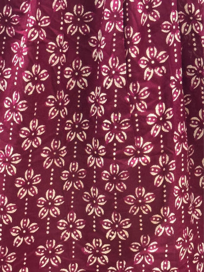 Iris Flower  - Wine - Maternity Kurti with Feeding Zips - Cotton Flex - Thicker Fabric