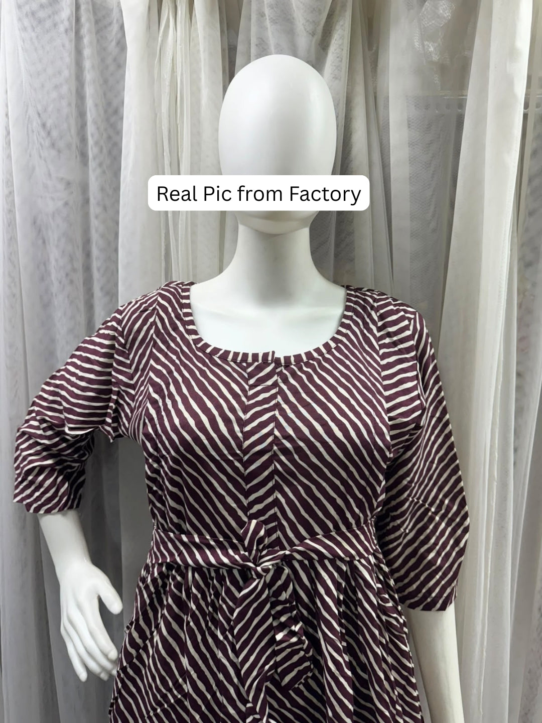 Lehriya - Brown - Maternity Dress with Feeding Zips - Soft Rayon
