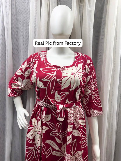 Lily Carrot - Maternity Kurti with Feeding Zips - Soft Rayon