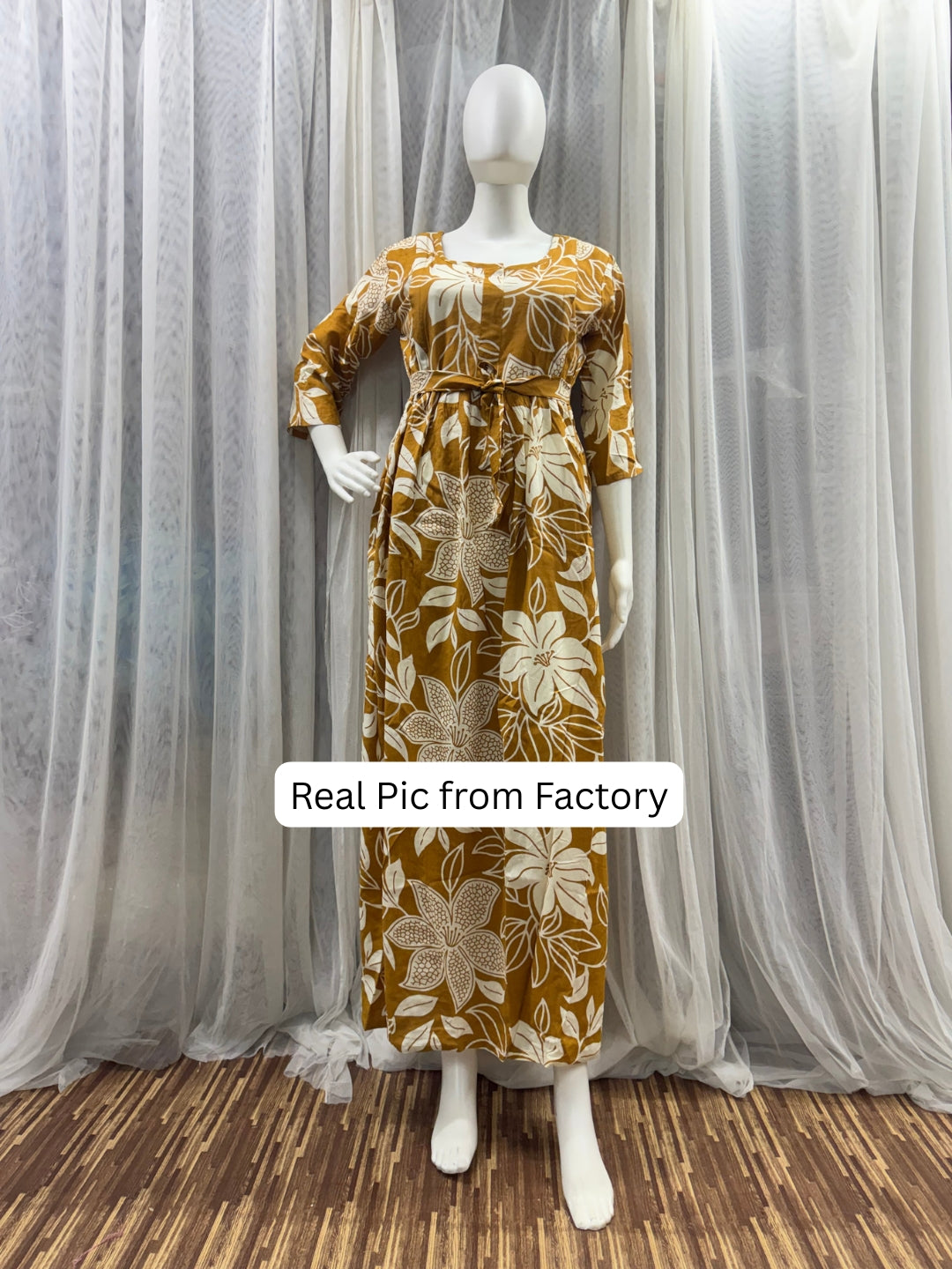 Lily Yellow - Maternity Dress with Feeding Zips - Soft Rayon